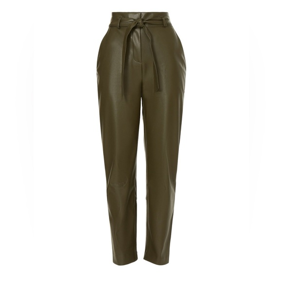 Peter Som Pants - Peter Som x RTR Green Faux Leather Pants, 6